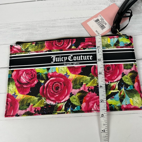 Juicy Couture  Gothic Logo Stripe Wristlet 9.75 x 5.5”/Ponytail Holder - Picture 12 of 16